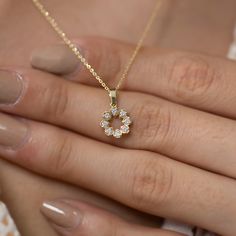 Features Yellow gold and white diamond Material: Solid Gold (not gold plated or gold filled) Available Gold Color: Yellow gold, rose gold and white gold Karat: 14 K (585) Number of Stones: 8 Total CTW: 0.20 Ctw Diamond color: F-G Color Gold grams: 2.10 gr Chain length: approximately 16.5 in / 42 cm Available with or without chain Made to order Available in 4 different chain lengths: 42 cm (16.5 in), 46 cm (18 in), 47 cm (18.5 in) or 49 cm (19 in). Model wears the 42 cm length. As with all of our Rose Gold Jewelry With Diamond Accents, Flower Shape, Rose Gold Flower-shaped Jewelry With Diamond Accents, Diamond Jewelry With Flower Charm, Gold Diamond Necklace With Brilliant Cut In Flower Shape, Gold Necklaces With Brilliant Cut In Flower Shape, Gold Brilliant Cut Flower Pendant Jewelry, Flower Shaped Diamond Accent Necklace For Anniversary, Gold Flower Shaped Necklace With Brilliant Cut, Gold Brilliant Cut Flower Shape Necklace