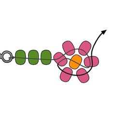 an image of a flower being drawn on a string with two arrows pointing to it