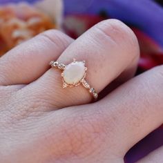 Moonstone Engagement Ring Rose Gold Blue Moonstone Engagement | Etsy Elegant Moonstone Ring With Rose Cut Diamonds For Wedding, Elegant Promise Moonstone Ring With Rose Cut Diamonds, Elegant Moonstone Ring With Rose Cut Diamonds For Promise, Delicate Moonstone Ring With Rose Cut Diamonds For Wedding, Elegant Opal Ring With Rose Cut Diamonds, Delicate Moonstone Wedding Ring With Rose Cut Diamonds, Wedding Moonstone Ring With Rose Cut Diamonds, Elegant Opal Crystal Ring With Birthstone, Dainty Moonstone Ring With Rose Cut Diamonds For Wedding