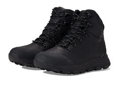 Columbia Expeditionist Boot - Men's Shoes : Black/Graphite : Stay stylish in dry comfort with the Columbia Expeditionist Boot. Leather and textile upper. Lace-up closure. Round-toe silhouette. Textile lining and insole. Synthetic outsole. Imported. Measurements: Weight: 1 lb 1 oz Shaft: 6 1 2 in Product measurements were taken using size 9, width D - Medium. Please note that measurements may vary by size. Weight of footwear is based on a single item, not a pair. High-top Waterproof Boots With Removable Insole For Walking, Outdoor Boots With Removable Insole And Medium Width, High-top Gore-tex Boots With Branded Insole, Walking Boots With Removable Insole, Synthetic, Insulated Waterproof Boots With Synthetic Material And Round Toe, Comfortable Synthetic Boots For Outdoor, Walking Boots With Removable Insole, Gore-tex Boots With Cushioned Footbed And Round Toe, Outdoor Synthetic Boots With Cushioned Footbed