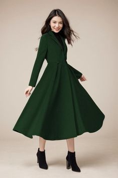 I absolutely love this swing Princess coat! It's thick and warm, it dresses up any out fit and looks amazing with heels or just flat boots. The coat looks just like the pictures, it's kind of heavy and works perfectly for the winter! The coat moves along with you! It's so beautiful! ★★FEATURES 50% wool, 50% fiber nylon polyester Fully liner with polyester Notched collar Long sleeve coat Two Seam pocket Button Closure on the waistband Fit and Flare, swing coat For Winter, Autumn,Wedding,Date, Par Winter Wedding Coat, Fit And Flare Coat, Beautiful Features, Wedding Coat, Princess Coat, Wool Winter Coat, Grey Coat, Coat Winter, Long Sleeves Coats