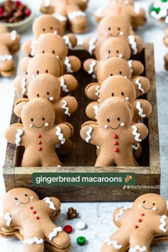 gingerbread cut out cookies in a wooden box