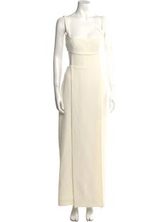 Emilia Wickstead Square Neckline Long Dress - Neutrals Dresses, Clothing - EMW23561 | The RealReal Neutral Dress, Emilia Wickstead, Square Necklines, Chanel Shoes, Outerwear Sweater, Square Neckline, Sweater Accessories, Fitted Dress, Handbags On Sale