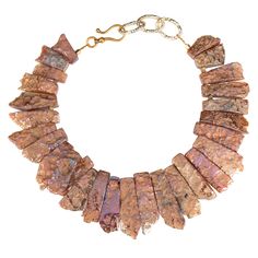 Very special titanium necklace row natural stone, 50cm total length. All Giulia Colussi jewelry is new and has never been previously owned or worn. Each item will arrive at your door beautifully gift wrapped in our boxes, put inside an elegant pouch or jewel box.