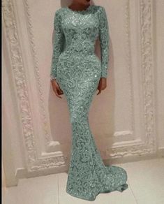 Olivia Mark - Elegant Evening Gown with Long Sleeves and Slimming Design Evening Dresses With Sleeves, Long Sleeve Evening Dresses, Dress Sleeve Styles, Evening Gowns Elegant, Long Sleeve Sequin, Slim Fit Dresses, Crewneck Dress, Slim Dresses, Lace Fashion