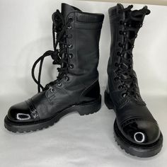 Selling Corcoran Men Size 6m 10” Military Jump Combat Cap Toe Black Leather Boots Usa Beautiful Boots Excellent Condition Like New Condition Made In Usa Black Western Combat Boots With Round Toe, Western Style Black Combat Boots With Round Toe, Western Black Combat Boots, Black Western Combat Boots, Western Black Boots With Vibram Sole, Black Western Boots With Vibram Sole, Black Snip Toe Boots With Rubber Sole, Western Style Black Moto Boots With Steel Toe, Black Western Moto Boots With Closed Toe