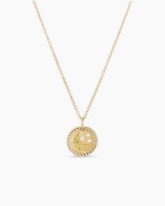 Cable Collectibles® Moon and Stars Necklace in 18K Yellow Gold with Pavé Yellow Sapphires and Diamonds, 11mm Yurman Necklace, Moon And Stars Necklace, David Yurman Necklace, Stars Necklace, Push Present, Ideas For Jewelry, Rainbow Necklace, Gold Diamond Necklace, Evil Eye Necklace