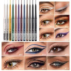 Eyeliner Gel Pencil Flash Eyeshadow Long-lasting High Eyeliner Black Eyeliner Eyeshadow 0.2gx12 Features: Eyeliner Colorful fluorescent eye shadow pen makeup, Halloween cos The 12 color paste eyeliner pens have different color appearances. This eyeliner pencil set has a matte and bright effect. Easily create a and colorful daily look and nighttime look. This pen is a great way for you to enjoy and surprise yourself, as you can art and graphic works Product Description: Net weight:0.2G*12 Gross w Eyeliner Colorful, Can Art, Eyeliner Eyeshadow, Eyeliner Black, Eyeliner Gel, Box Package, Eyeliner Pencil, Eyeliner Pen, Skin Care Gifts