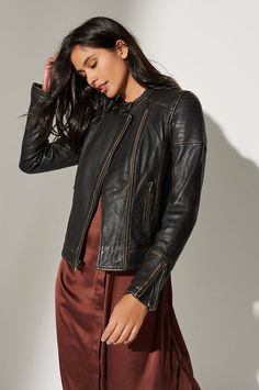 Chelsea Leather Moto Jacket Fall Leather Jacket, Classic Leather Jacket, Leather Jacket Outfits, Leather Moto, Leather Moto Jacket, Leather Jackets Women, Moto Jacket, Leather Jackets, Lambskin Leather