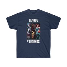 a t - shirt with the words league of legendds on it