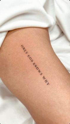 a woman's arm with the words why not now written on it