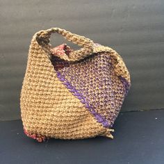 "Handmade macrame shoulder bag.  it's a very spacious big size bag which you can hold in your hand or put on the shoulder.  It measures about about 17\" x 13\"  and the handles are about 19\" long and 1\" wide. The material is jute and it has one compartment." Macrame Shoulder Bag, Handmade Macrame, Big Size, Purses And Handbags, Macrame, Handles, Shoulder Bag, Handbags, Etsy Uk