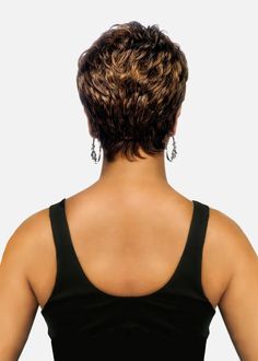 8 inch layered short pixie style with loose tape curl and tapered back. Carefully selected premium quality human hair and center skin part will make it even more natural and luxurious. Pure stretch cap stretches throughout the entire perimeter inside which lets you wear it comfortably all day long without causing unwanted headache. It is such a versatile style that allows you to wear it to the office, yet you can go with it to Girls’ Night Out to have fun. 100 Percent Premium Human Hair Full Wig Layered Short Pixie, Layered Short, Short Afro, Curly Bangs, Spiral Curls, Short Layered, Full Wig, Tight Curls, Pixie Styles