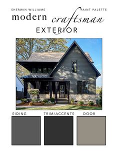 the modern craftsman exterior color scheme is shown in gray and grey, with black accents