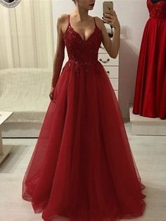 Burgundy Formal Dress, Winter Formal Dresses, Tulle Evening Dress, Beaded Tulle, Red Evening Dress, Beaded Prom Dress, Red Prom, Grad Dresses, Linnet