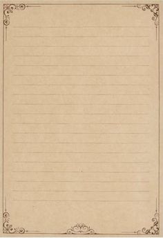 a piece of lined paper with an ornate border on top and two lines in the middle