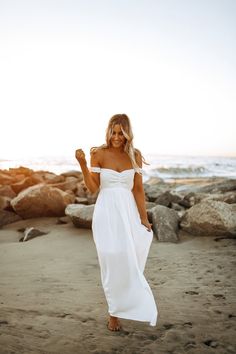 Off-the-Shoulder White Dress | Shop Magnolia Boutique Off-shoulder Sundress With Smocked Back, Strapless Off-shoulder Dress For Beach In Summer, Chic White Maxi Length Off Shoulder Dress, Summer Off-shoulder Dress With Smocked Back, Spring Off-shoulder Dress With Smocked Bodice, Spring Off Shoulder Dress With Smocked Bodice, Summer Strapless Dress With Smocked Back For Beach, Summer One-shoulder Dress With Smocked Bodice, Summer One Shoulder Dress With Smocked Bodice