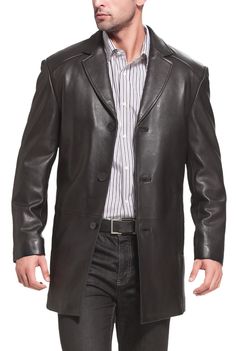 PRICES MAY VARY. [MATERIAL]: Shell: 100% New Zealand lambskin leather; Lining: 100% polyester; Filling: 100% polyester [FITTING]: The BGSD Men Carter 3-Button New Zealand Lambskin Leather Car Coat features a regular fit that provides extra room through the chest and waist, ensuring a classic and comfortable silhouette. This fit is designed for versatility, making it suitable for layering over shirts or sweaters while maintaining a refined appearance. [FEATURES]: This leather coat is equipped wit Leather Coat Outfit Men, Coat Outfit Men, Leather Coat Outfit, Tall And Short, Car Coat, Dress Slacks, Extra Room, Brand Tags, Big And Tall