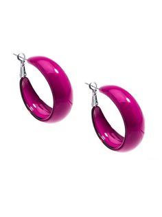 Color: Hot Pink Modern Pink Hoop Earrings, Art Event, Brown Leopard, Leaf Art, Body Cream, Jewelry Sales, Plum, Hot Pink, Gemstone Rings