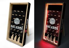 the back and front sides of an illuminated wine rack