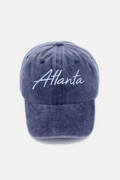 Zenana Washed ATLANTA Embroidered Baseball Cap Southern Soul Collectives Baseball Cap Design, Embroidered Baseball, Embroidered Baseball Caps, Vintage Vibe, Cap Design, Sporty Look, Trendy Accessories, Vintage Vibes, Embroidered Design