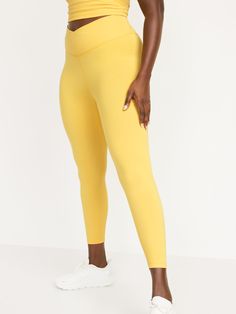 New name, same great performance! Our Balance leggings are now called PowerChill.  Be poised with every pose in our PowerChill leggings, the perfect balance between om and OMG-softness Extra high-rise crossover-front elasticized waistband, with inter Yellow Leggings, Leggings For Women, Hidden Pocket, Fitness Beauty, Cotton Lights, Petite Size, Every Woman, Women's Leggings, Crossover