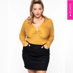 New With Tags This Plus Size, Stretch Top Features A Plunging V-Neckline With A Twist Front Detail, And Long Sleeves Content + Care 95% Rayon & 5% Spandex Twist Front Top, Plus Size Swim, Plus Size Brands, Dressy Blouse, Stylish Plus, Stretch Top, Twist Front, Trendy Plus Size, Plus Size Tops