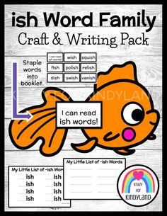 fish word family craft and writing pack