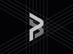 the letter p is surrounded by lines