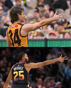 two different shots of a basketball player in the same uniform, one with his arms out