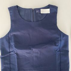 Navy Blue, Round Neck, Mini Dress, Back Zip Gap Sleeveless Workwear Dresses, Sleeveless Gap Dresses For Work, Gap Fitted Sleeveless Mini Dress, Gap Mini Dress For Work, Fitted Sleeveless Mini Dress By Gap, Chic Blue Gap Dress, Fitted Blue Gap Tops, Gap Blue Midi Dress, Gingham Shirt Dress