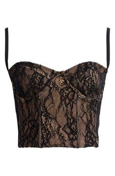 Romance is all yours in this lace bustier top that makes an alluring statement with stretchy patterned lace and an illusion lining. 9 1/2" center front length (size Medium) Sweetheart neck Adjustable straps Lined 92% nylon, 8% elastane Hand wash, line dry Imported Black Owned/Founded Lace Bustier Top, Lace Underwire, Lace Bustier, Bustier Top, Sweetheart Neck, Good American, Cami Tops, Adjustable Straps, Summer Fashion