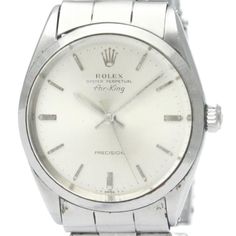 Used Vintage Rolex Air King 5500 Stainless Steel Automatic Mens Watch (Sku: Bf567905) === General === Brand : Rolex Line : Airking Model : 5500 === Design === Style : Dress/Formal Gender : Men Material (Case) : Stainless Steel Material (Band) : Stainless Steel Color (Dial) : Silver === Movement === Movement : Self Winding (Automatic) === Size === Case Diameter : 34mm / 1.34'' === Inventory === Serial Number : 15**925 === Included Items === Accessories : None === Condition === Condition : Used (A Air King, Number 15, Rolex Air King, Vintage Rolex, Dress Formal, Stainless Steel Material, Steel Material, Girls Best Friend, Vintage Accessories