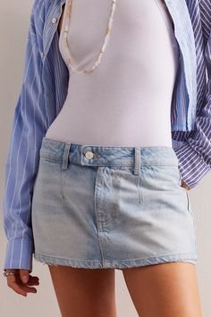 We The Free Galivanting Peekaboo Skort | Free People Tailgate Outfit, Denim Skort, Sporty Sneakers, Free People Clothing, Free People Skirt, Free People Jeans, Free People Denim, Hottest Fashion Trends, Girly Fashion