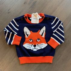 New Boy's Hatley Cotton Sweater. It Has The Face Of A Fox. Very Soft Wonderful Lightweight Fabric For Fall And Winter. Buttons At The Shoulders. All Of My Items Are Brand New From My Closed Children's Boutique And I'm Offering Them At Reasonable Prices. Please Do Not Send Silly Offers. They Will Be Ignored. Cute Blue Sweater For Playtime, Playful Knitted Cotton Tops, Blue Playful Sweater For Spring, Playful Blue Sweater For Spring, Playful Knitted Tops For Spring, Playful Blue Spring Sweater, Casual Fall Sweater For Playwear, Playful Fall Sweater For Playtime, Playful Winter Sweater For Playwear