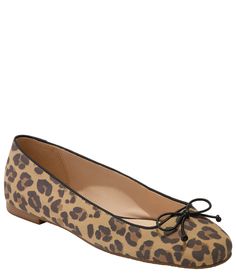 From Jack Rogers&#x2C; the Kenlyn Ballet Leopard Print Suede Bow Flats feature:Leopard print suede upperDainty bow detailSlip onLeather liningRubber outsoleApprox. 0.20" heel heightImported. Jack Rogers Sandals, Bow Flats, Jack Rogers, Stitching Leather, Dillard's, Beautiful Shoes, Flat Shoes Women, Shoes Flats, Leopard Print