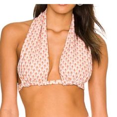 Tularosa Orange Shells Print Iyla Top Halter Sexy Bikini Top Size Xs Nwt. Beachwear Swimwear White Halter Top With Built-in Bra For Poolside, Low-cut Halter Top For Beach In Spring, Spring Low-cut Halter Top For Beach, Low-cut Halter Top For Summer, Stretch Low-cut Halter Top For Beach, Summer Low-cut Beach Tops, Low-cut Summer Beach Tops, Fitted Backless Halter Top For The Beach, White Summer Halter Top With T-back