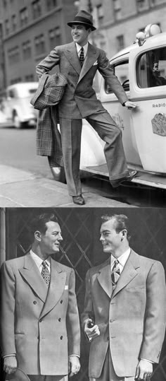 mens fashion 1940s(1)......... 1940s men in pleated trousers, suit with tie, fedora - there have never been sexier men in all of history than those of the 1930s & 1940s. 1940’s Mens Fashion, 1940s Men, 40s Mode