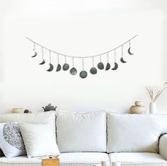 Moon Phase Wall-hanging - SKADMAS Beautiful Sounds, Bohemian Wall Decor, Boho Living Room Decor, Moon Wall Art, Boho Room Decor, Moon Decor, Teen Room Decor, Boho Wall Hanging, The Calm