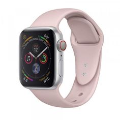 the apple watch series 4 is shown in pink