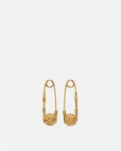 Versace Safety Pin, Pin Earrings, Safety Pin Earrings, Versace Gold, Versace Jewelry, Appointment Book, Fashion Jewelry Earrings, Wardrobe Style, Versace Men