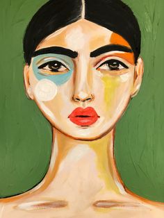 Painting. Illustration. Original art. Portrait Painting Ideas Easy, Self Portrait Painting Abstract, Abstract Face Art Paint, Simple Portrait Painting, Abstract Face Painting, Portraits Painting, Art Painting Abstract, Figurative Kunst, Abstract Portrait Painting