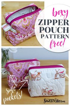 the zipper pouch pattern is easy to sew