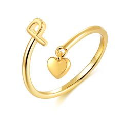 PRICES MAY VARY. Gold Initial Ring: Simple and meaningful design, 26 letters with a dainty heart pendant. If you have been looking for jewelry that can reflect your eternal elegance and add a modern atmosphere to a special day, then these first-letter rings are the answer Adjustable Ring Size: Open design and free size. Gold stackable initial rings have adjustable sizes, and they easily and comfortably fit all finger sizes. Each non-tarnish gold ring is enough to be worn alone as a statement rin Letter Rings, Initial Rings, Gold Initial Ring, Rings Dainty, Meaningful Design, Knuckle Ring, Letter Ring, Ring Simple, 26 Letters