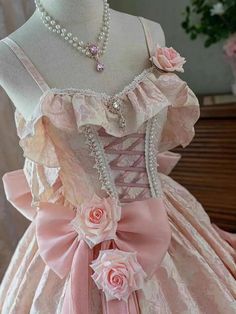 LIZAKOSHT - Japan Pink Lolita Wedding Floor-Length Dress Gorgeous Adult Formal Dress Heavy Industry New Kawaii Prom Dress Pink, Kawaii Prom Dress, Dress Royal Aesthetic, Pink Dress Design, Pink Victorian Dress, Story Clothes, Dreamy Outfits, Fashion Studies, Wedding Floor