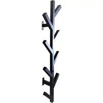 a black and white coat rack with five hooks