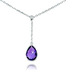 "This elegant Amethyst teardrop necklace is beautiful to wear everyday. The Amethyst is bezel set in 14 karat white gold with a brilliant cut diamond in the center for a beautiful accent. The chain is adjustable from 16-18\". This necklace is brand new with detailed tags attached and comes in a beautiful box ready for the perfect gift. 14kt gold: 2.75 gms Amethyst:     1.66 cts Diamond: 0.04 ct, 1 brilliant cut round Retail Value: $1150 Free shipping! Usually ships within 1-2 business days!" Garnet Heart, Teardrop Necklace, Amethyst Necklace, Adjustable Necklace, Red Garnet, 14kt Gold, Brilliant Cut Diamond, Pendant Necklaces, Jewelry Necklace Pendant