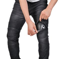 Motorcycle Slim Fit Riding Jeans is a perfect slim-fit cargo jeans. The stretchable polyester and cotton fabrics used in the pants mix into the perfect blend of utility and comfort. CE Certified Knee Hip Protective Pads ⇨ The knee and hip pads are detachable and easy to mount. Insert them into their special pockets for added protection on the road. Reinforced Stitching ⇨ The pants feature reinforced stitching in critical areas to strengthen the connected parts. Knee and Lower Back Stretchable Pl Riding Jeans, Hip Pads, Jeans Cargo, Cargo Jeans, Cotton Fabrics, Lower Back, Black Jeans, Cotton Fabric, Slim Fit