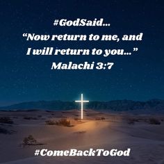 a cross with the words, god said now return to me and i will return to you