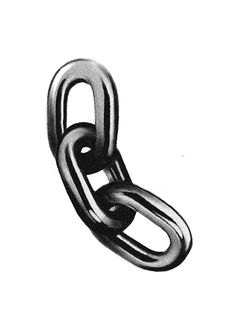 a black and white drawing of a chain